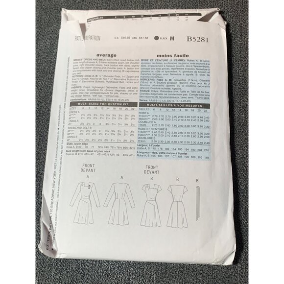 Butterick Pattern B5281 Retro 46 Womens Dress Size 14-22 uncut - Picture 2 of 2